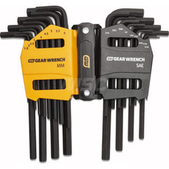 Hex Key Sets; Tool Type: Hex; Handle Type: L-Handle; Measurement Type: SAE; Metric; Hex Size Range (Inch): 0.050 - 3/8; Hex Size Range (mm): 1.5 - 10