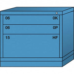 Lyon - 3 Drawer, Standard Desk Height - Single Drawer Access Cabinet - Steel, 30" Wide x 28-1/4" Deep x 26-7/8" High, Wedgewood Blue - Caliber Tooling