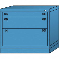 Lyon - 3 Drawer, Standard Desk Height - Multiple Drawer Access Cabinet - Steel, 30" Wide x 28-1/4" Deep x 26-7/8" High, Wedgewood Blue - Caliber Tooling