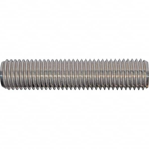 Value Collection - 7/8-9 7" OAL Fully Threaded Stud - Stainless Steel, Plain Finish, 7" Equal Thread Length, 7" Short Thread Length - Caliber Tooling