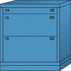 Lyon - 3 Drawer, Standard Bench Height - Multiple Drawer Access Cabinet - Steel, 30" Wide x 28-1/4" Deep x 33-1/4" High, Wedgewood Blue - Caliber Tooling