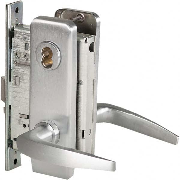 Classroom Lever Lockset for 1-3/4″ Thick Doors 6 or 7 Pin Length Best & Compatible (Core Not Included), 2-3/4″ Backset, Satin Chrome Finish