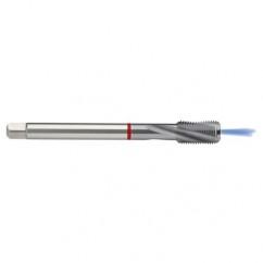 M6x1.0 6HX 3-Flute PM Cobalt Red Ring Semi-Bottoming 15 degree Spiral Flute Tap-TiCN - Caliber Tooling