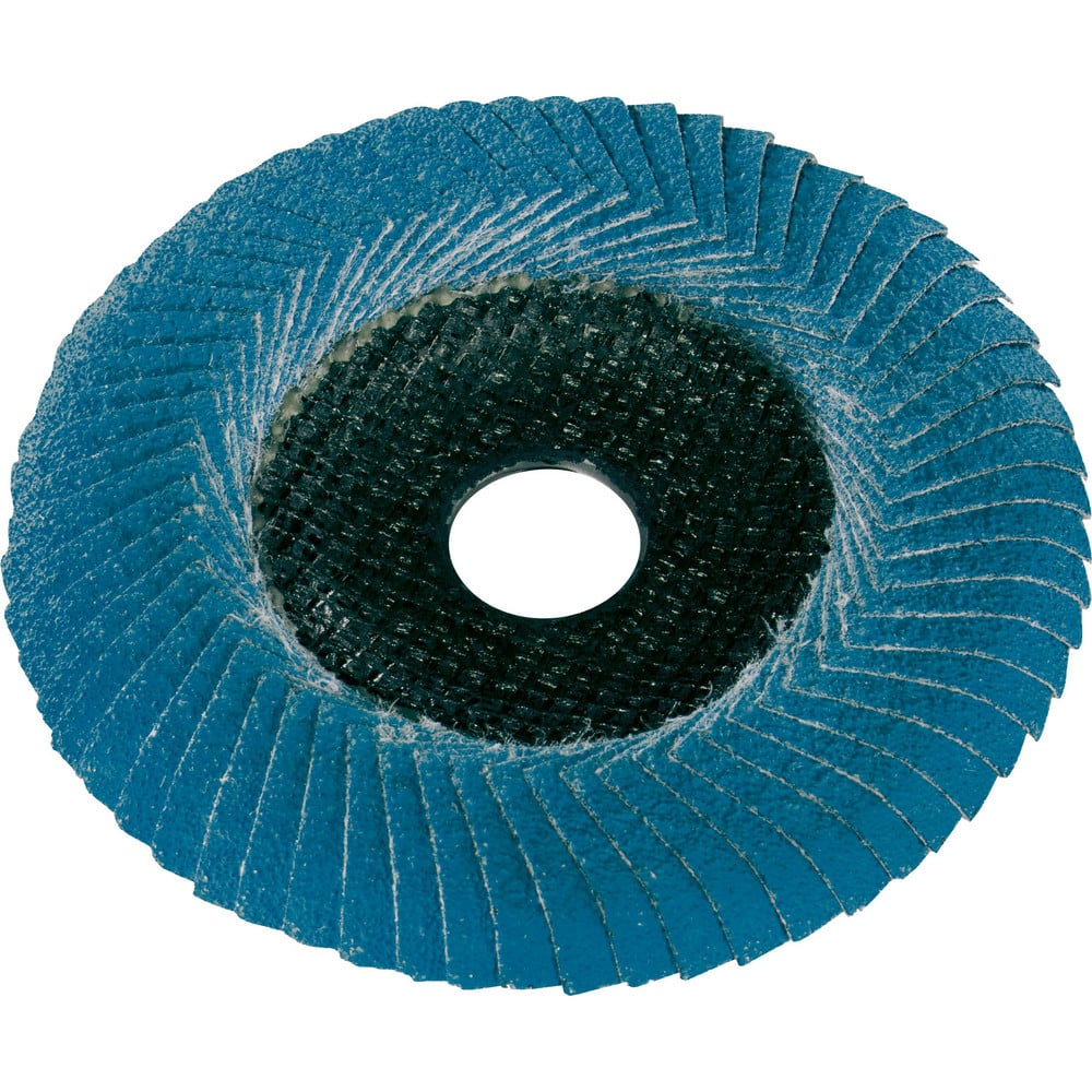 Flap Disc: 6″ Dia, 7/8″ Hole, 60 Grit, Zirconia Alumina, Compact Coated, Medium Grade, 10,200 RPM