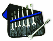 7 Pieces - Chrome - High Polished Flex Combination Wrench Set - 3/8 - 3/4" - Caliber Tooling