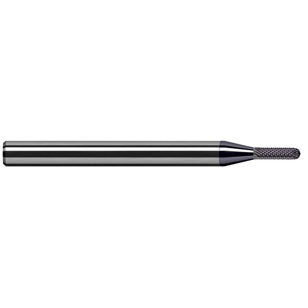 Harvey Tool - 3/16" Cut Diam, 3/16" Shank Diam, Solid Carbide Double Cut Ball Burr - Exact Industrial Supply