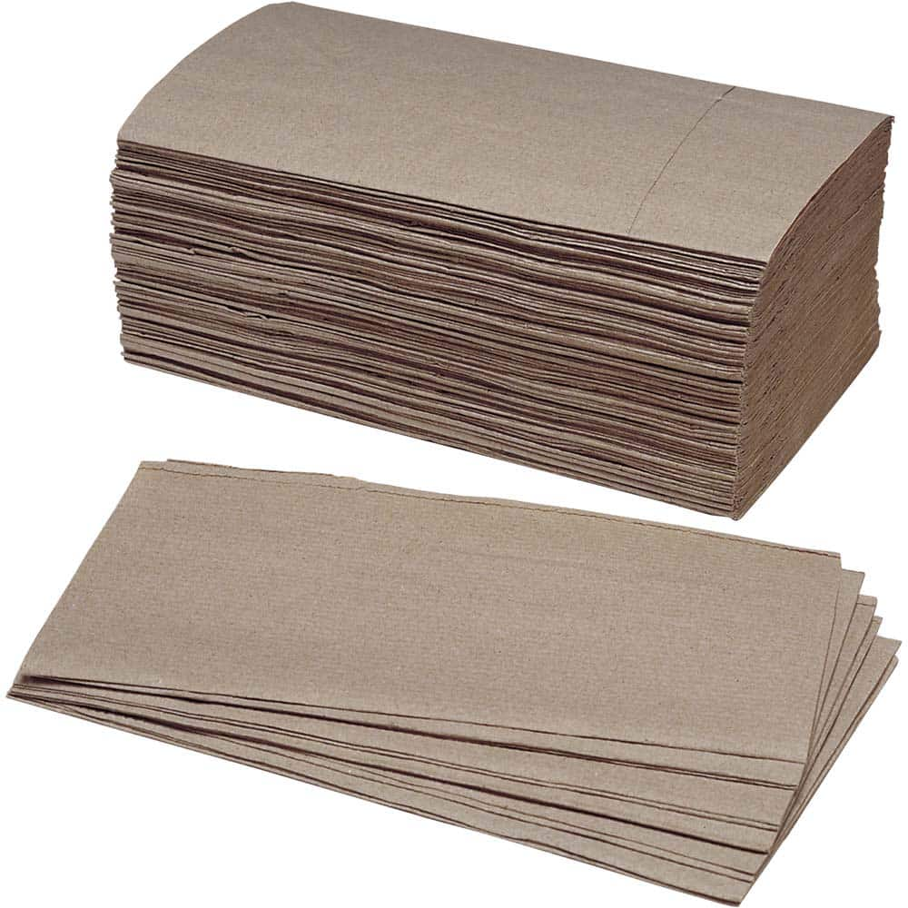 Ability One - Paper Towels; Type: Single Fold ; Color: Kraft ; Width (Inch): 9 1/4 ; Sheets per Pack/Roll: 250 ; Recycled Fiber: Yes - Exact Industrial Supply