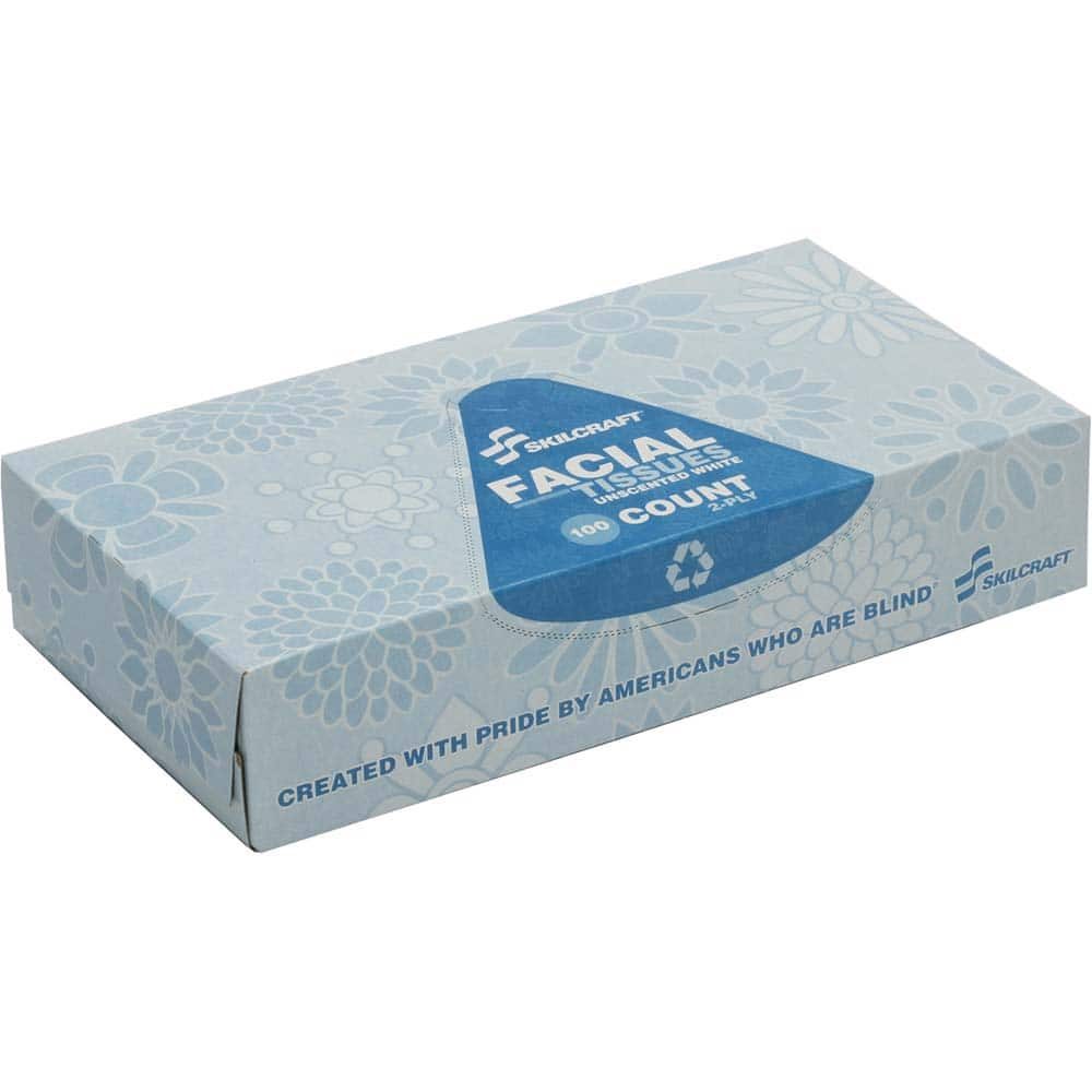 Ability One - Facial Tissue; Sheets per Box: 100 ; Container Style: Flat Box ; Ply: 2 ; Tissue Color: White ; Recycled Fiber: No ; Boxes per Case: 12 - Exact Industrial Supply