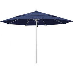 California Umbrella - Patio Umbrellas; Umbrella Diameter (Inch): 132 ; Height (Feet): 8.916 ; Fabric Color: Navy Blue ; Base Included: No ; Frame Material: Aluminum ; Frame Color: Silver - Exact Industrial Supply