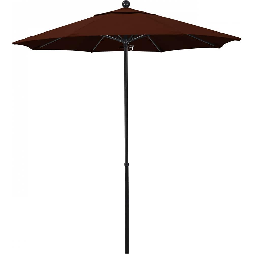 California Umbrella - Patio Umbrellas; Umbrella Diameter (Inch): 90 ; Height (Feet): 7.750 ; Fabric Color: Pacifica Brick ; Base Included: No ; Frame Material: Aluminum ; Frame Color: Black - Exact Industrial Supply