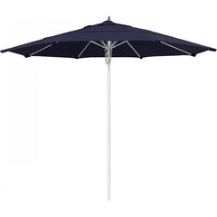 California Umbrella - Patio Umbrellas; Umbrella Diameter (Inch): 132 ; Height (Feet): 8.666 ; Fabric Color: Navy Blue ; Base Included: No ; Frame Material: Aluminum ; Frame Color: Silver - Exact Industrial Supply