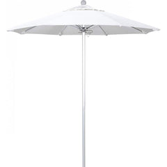 California Umbrella - Patio Umbrellas; Umbrella Diameter (Inch): 90 ; Height (Feet): 8.000 ; Fabric Color: White ; Base Included: No ; Frame Material: Aluminum ; Frame Color: Silver - Exact Industrial Supply