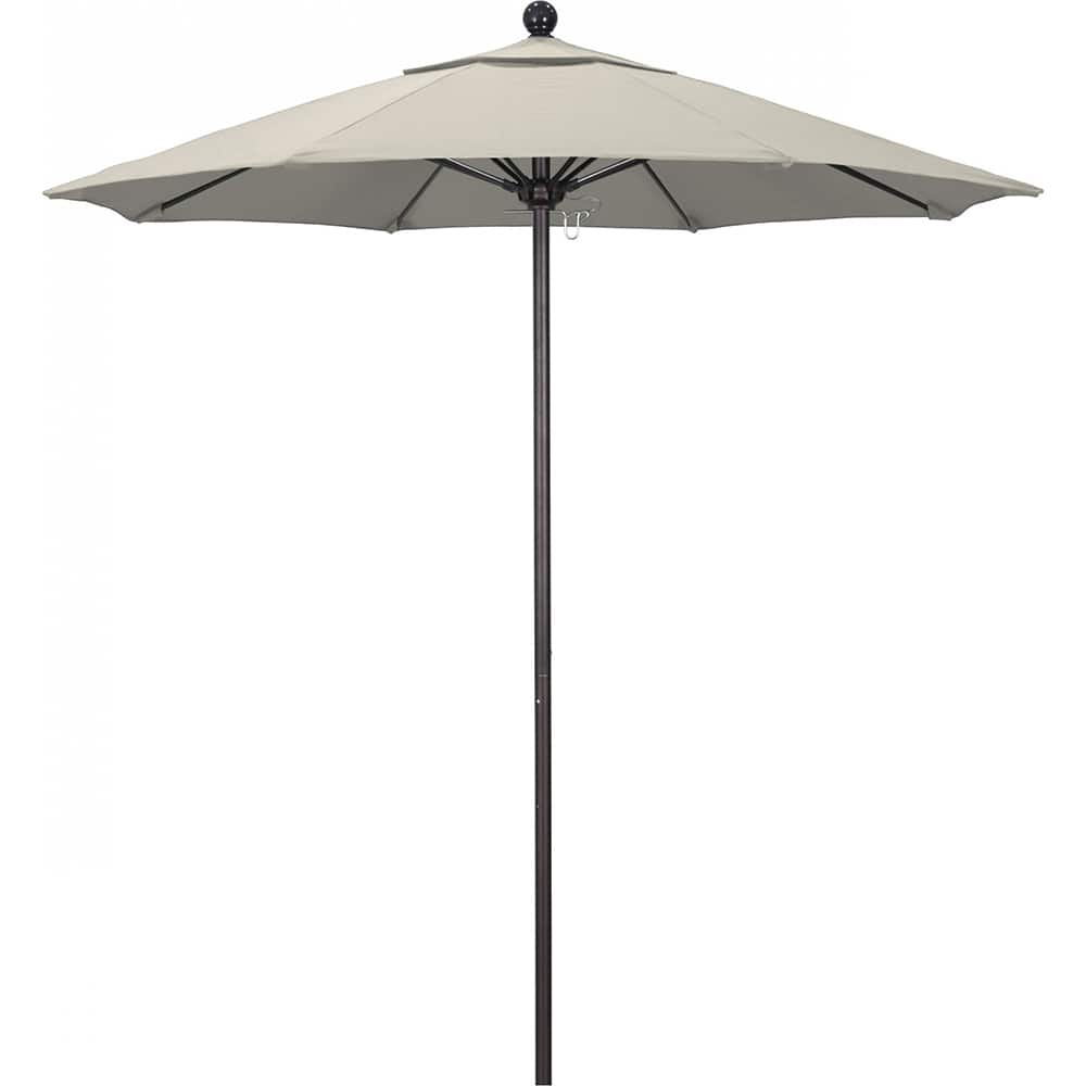 California Umbrella - Patio Umbrellas; Umbrella Diameter (Inch): 90 ; Height (Feet): 8.000 ; Fabric Color: Beige ; Base Included: No ; Frame Material: Aluminum ; Frame Color: Bronze - Exact Industrial Supply