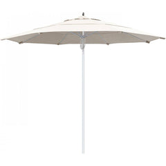 California Umbrella - Patio Umbrellas; Umbrella Diameter (Inch): 132 ; Height (Feet): 8.666 ; Fabric Color: Natural ; Base Included: No ; Frame Material: Aluminum ; Frame Color: Silver - Exact Industrial Supply