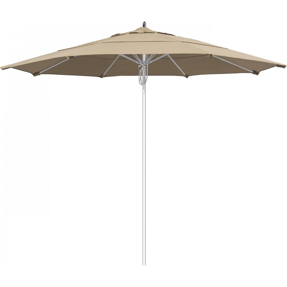 California Umbrella - Patio Umbrellas; Umbrella Diameter (Inch): 132 ; Height (Feet): 8.666 ; Fabric Color: Antique Beige ; Base Included: No ; Frame Material: Aluminum ; Frame Color: Silver - Exact Industrial Supply