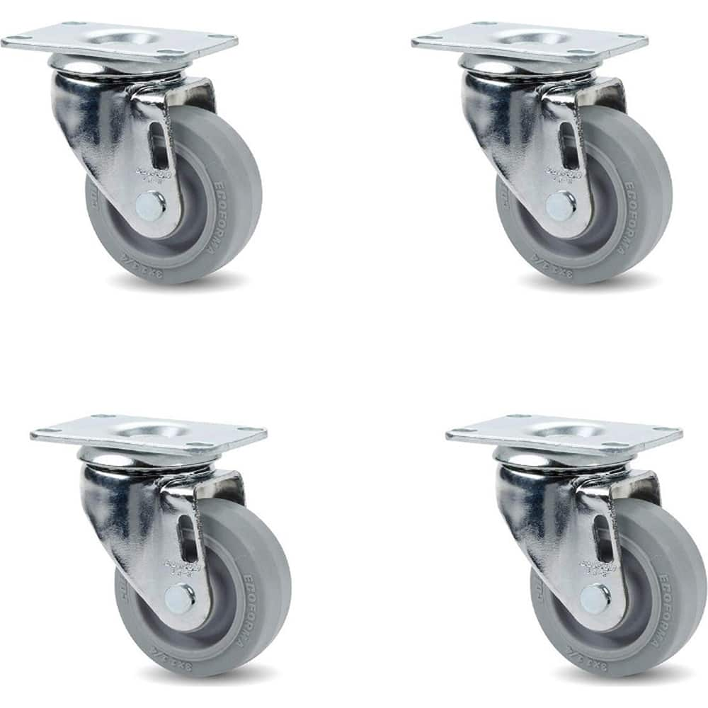 Linco - Standard Casters; Mount: Top Plate ; Style: Swivel ; Wheel Diameter: 3 (Inch); Wheel Width: 1-1/4 (Inch); Overall Height (Inch): 4-1/8 ; Load Capacity (Lb.): 800.000 - Exact Industrial Supply