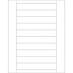 Plastic Label Holder Insert Cards, 1″ x 6″, White, 500/Case