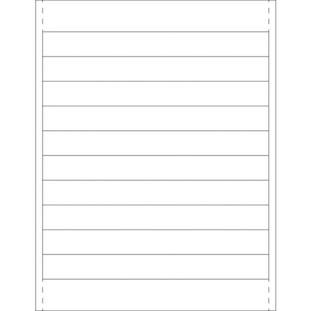 Plastic Label Holder Insert Cards, 7/8″ x 8″, White, 500/Case