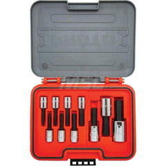 Proto - Hex & Torx Bit Socket Sets; Type: Hex Bit Tip Set ; Drive Size: 3/8, 1/2 ; Minimum Set Hex Size (Metric): 4.0 ; Maximum Set Hex Size (Metric): 17 ; Measurement Type: Metric ; Container Type: Blow Mold Case - Exact Industrial Supply