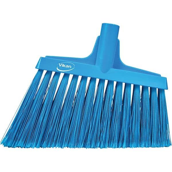 Vikan - 11-1/2" Wide, Blue Polyester Bristles, Angled Broom - Flagged, Water Resistant - Caliber Tooling