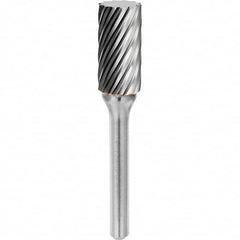 SGS Pro - 3/8" Cut Diam, 1/4" Shank Diam, Tungsten Carbide Inox Cut Cylinder Burr - Caliber Tooling