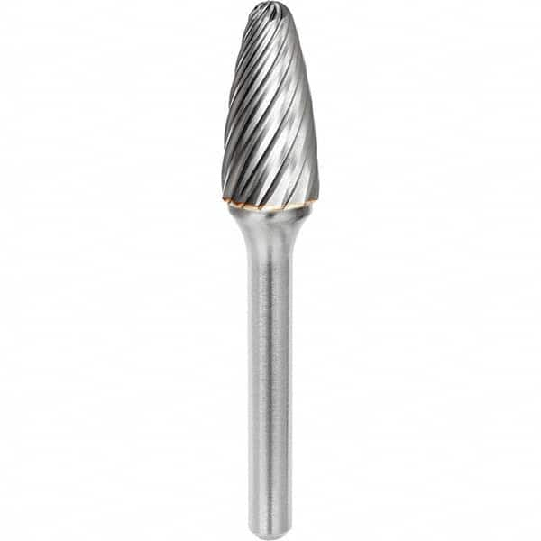 SGS Pro - 3/8" Cut Diam, 1/4" Shank Diam, Tungsten Carbide Inox Cut Ball Nose Tree Burr - Caliber Tooling