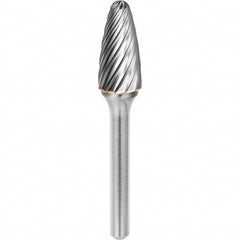 SGS Pro - 1/2" Cut Diam, 1/4" Shank Diam, Tungsten Carbide Inox Cut Ball Nose Tree Burr - Caliber Tooling