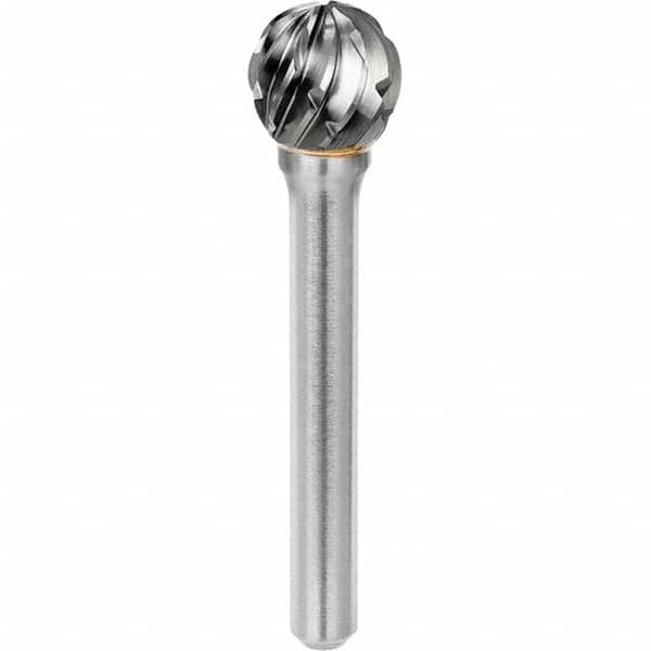 SGS Pro - 3/8" Cut Diam, 1/4" Shank Diam, Tungsten Carbide Steel Cut Ball Burr - Caliber Tooling