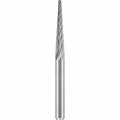 SGS Pro - 1/8" Cut Diam, 1/8" Shank Diam, Tungsten Carbide Double Cut Cone Burr - Caliber Tooling