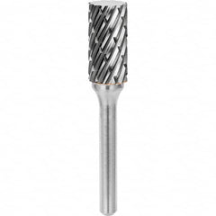 SGS Pro - 5/16" Cut Diam, 1/4" Shank Diam, Tungsten Carbide Steel Cut Cylinder Burr - Caliber Tooling