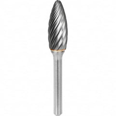 SGS Pro - 5/16" Cut Diam, 1/4" Shank Diam, Tungsten Carbide Inox Cut Flame Burr - Caliber Tooling