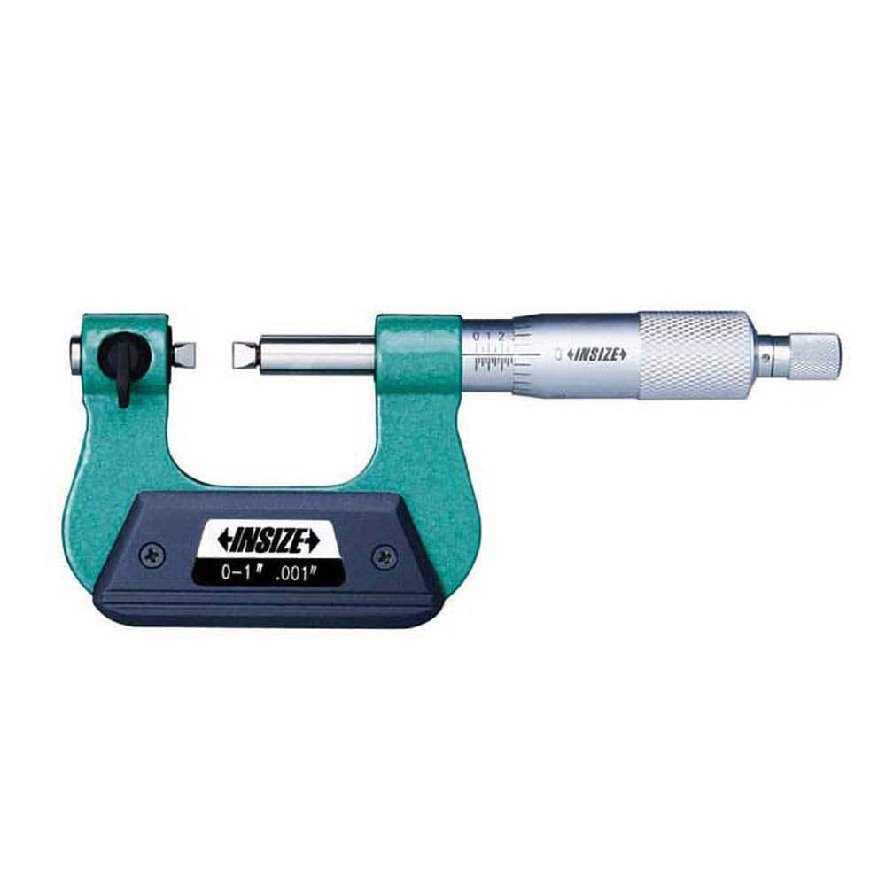 Insize USA LLC - Screw Thread Micrometers; Operation Type: Mechanical ; Minimum Measurement (Decimal Inch): 4.0000 ; Maximum Measurement (Decimal Inch): 5.0000 ; Graduation (Decimal Inch): 0.001 ; Accuracy (Decimal Inch): 0.010000 ; Thimble Type: Ratchet - Exact Industrial Supply