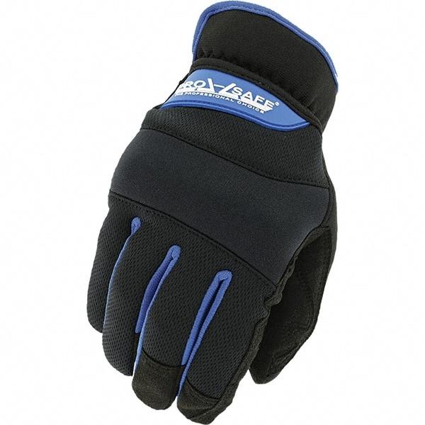 PRO-SAFE - Size XL (11) Work Gloves - For General Purpose, Uncoated, Slip-On Cuff, Full Fingered, Black, Paired - Caliber Tooling