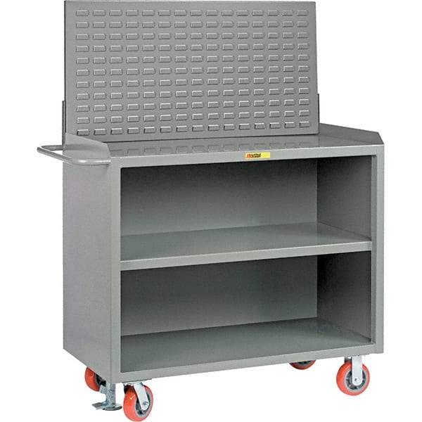 Little Giant - 3,600 Lb Capacity, 3 Shelf Mobile Bench Cabinet with Louvered Panel - 53" Wide x 24" Deep x 43" High, Steel - Caliber Tooling