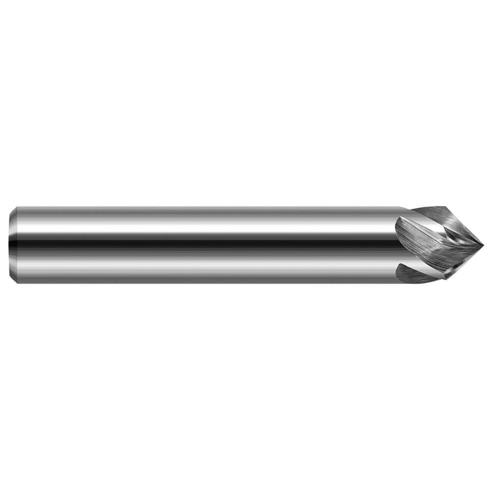 Harvey Tool - 1/2" Diam 60°/120° 4-Flute Single End Solid Carbide Chamfer Mill - Exact Industrial Supply