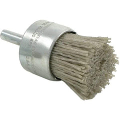 Brush Research Mfg. - 80 Grit, 1/2" Brush Diam, Crimped, End Brush - Coarse Grade, 1/4" Diam Steel Shank, 20,000 Max RPM - Caliber Tooling