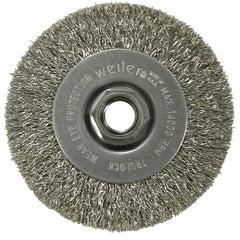 4″ Narrow Face Crimped Wire Wheel, .014″ Stainless Steel Fill, 5/8″-11 UNC Nut - Caliber Tooling