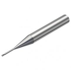 R216.42-01030-AJ10G 1620 1mm 2 FL Solid Carbide Ball Nose End Mill w/Cylindrical Shank - Caliber Tooling