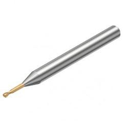 R216.42-0Grade 1030-JC10G 1700 1mm 2 FL Solid Carbide ball nose endmill w/Cylindrical with Neck Shank - Caliber Tooling