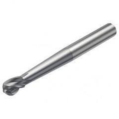 R216.64-10030-AO11G 1610 10mm 4 FL Solid Carbide Ball Nose End Mill spherical design w/Cylindrical Shank - Caliber Tooling