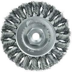 3″ Standard Twist Knot Wire Wheel, .014″ Steel Fill, 3/8″-24 UNF Nut - Caliber Tooling