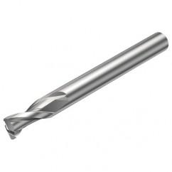 2S221-0300-020-NG H10F 3mm 2 FL Straight Corner Radius Center Cut w/Reduced Cylindrical .3mm/.012 smaller than Cutting Diameter Shank - Caliber Tooling