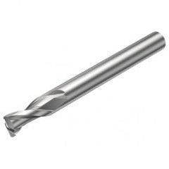 2S221-0600-100-NG H10F 6mm 2 FL Straight Corner Radius Center Cut w/Reduced Cylindrical .3mm/.012 smaller than Cutting Diameter Shank - Caliber Tooling