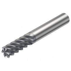 R215.38-20050-AC38L 1620 20mm 8 FL Solid Carbide End Mill - Corner Radius w/Cylindrical Shank - Caliber Tooling