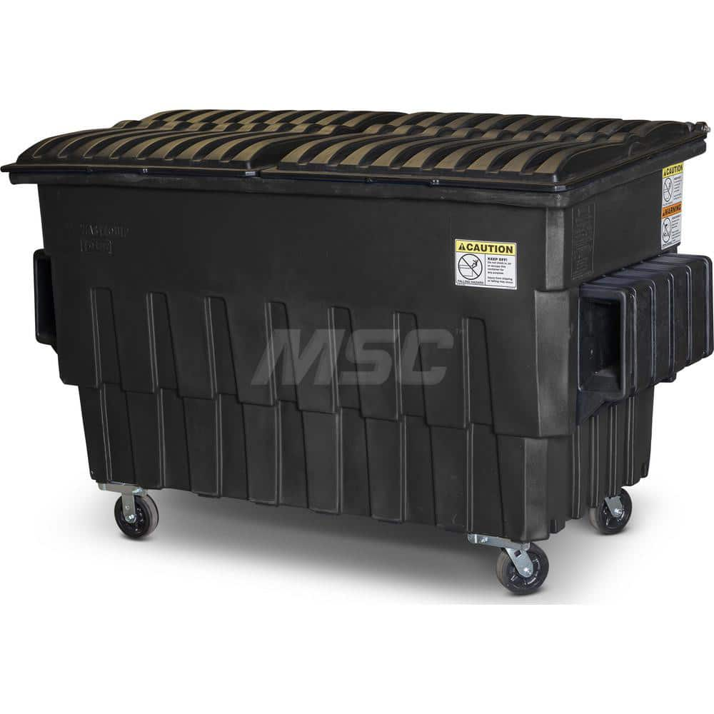 Trash Cans & Recycling Containers; Product Type: Front End Load Dumpster; Container Capacity: 2 cu yd; Container Shape: Rectangle; Lid Type: Sealed Rim; Container Material: Plastic; Color: Midnight Gray; Features: Quick Change Caster Brackets; Steel-Rod-R