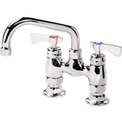 Industrial & Laundry Faucets; Type: Base Mount Faucet; Style: Base Mounted; Design: Base Mounted; Handle Type: Lever; Spout Type: Swing Spout/Nozzle; Mounting Centers: 4; Spout Size: 6; Finish/Coating: Chrome Plated Brass; Type: Base Mount Faucet