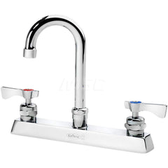 Industrial & Laundry Faucets; Type: Base Mount Faucet; Style: Base Mounted; Design: Base Mounted; Handle Type: Lever; Spout Type: Gooseneck; Mounting Centers: 8; Spout Size: 3-1/2; Finish/Coating: Chrome Plated Brass; Type: Base Mount Faucet; Minimum Orde