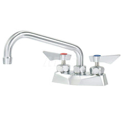 Industrial & Laundry Faucets; Type: Base Mount Faucet; Style: Base Mounted; Design: Base Mounted; Handle Type: Lever; Spout Type: Swing Spout/Nozzle; Mounting Centers: 4; Spout Size: 8; Finish/Coating: Chrome Plated Satin; Type: Base Mount Faucet