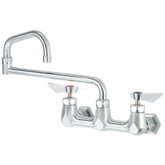 Industrial & Laundry Faucets; Type: Wall Mount Faucet; Style: Wall Mount; Design: Wall Mount; Handle Type: Lever; Spout Type: Swing Spout/Nozzle; Mounting Centers: 8; Spout Size: 18; Finish/Coating: Chrome Plated Satin; Type: Wall Mount Faucet