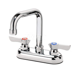 Industrial & Laundry Faucets; Type: Base Mount Faucet; Style: Base Mounted; Design: Base Mounted; Handle Type: Lever; Spout Type: Double Bend; Mounting Centers: 4; Spout Size: 4-1/2; Finish/Coating: Chrome Plated; Type: Base Mount Faucet; Minimum Order Qu